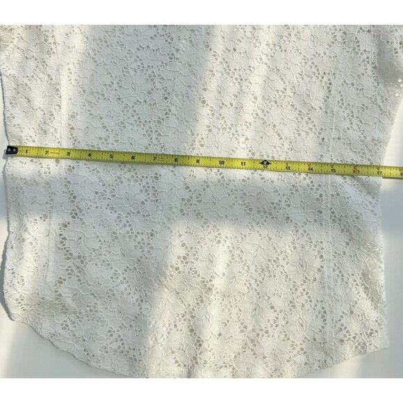 Tristan Stretchy Ivory Lace Blouse Size Large - Picture 7 of 9